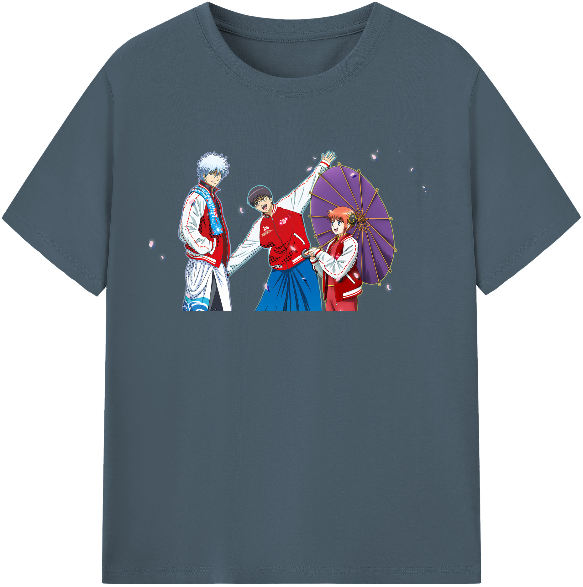 （画像用） ぎんたま 坂田銀時（さかたぎんとき） 神楽 志村新八（しむら しんぱち） GINTAMA Sakata Gintoki Kagura Shimura Shinpachi 綿100％半袖Tシャツ（フロントプリント）